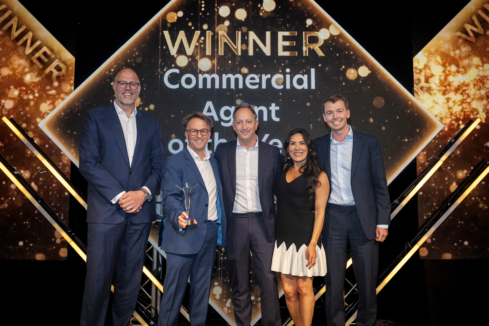 Allsop lifts the trophy for Commercial Agency of the Year at PROPS Awards